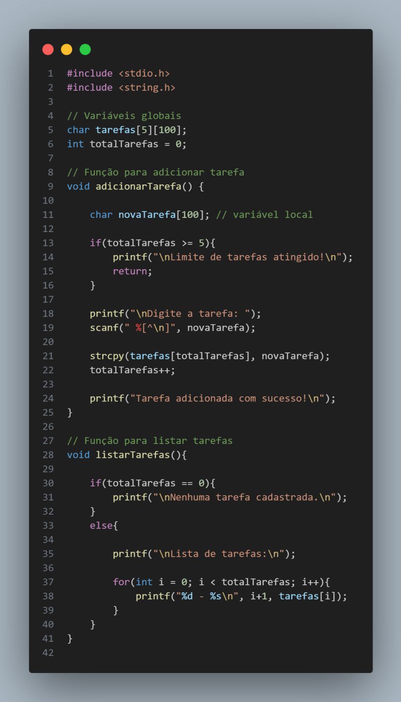 Gerenciador de Tarefas em C